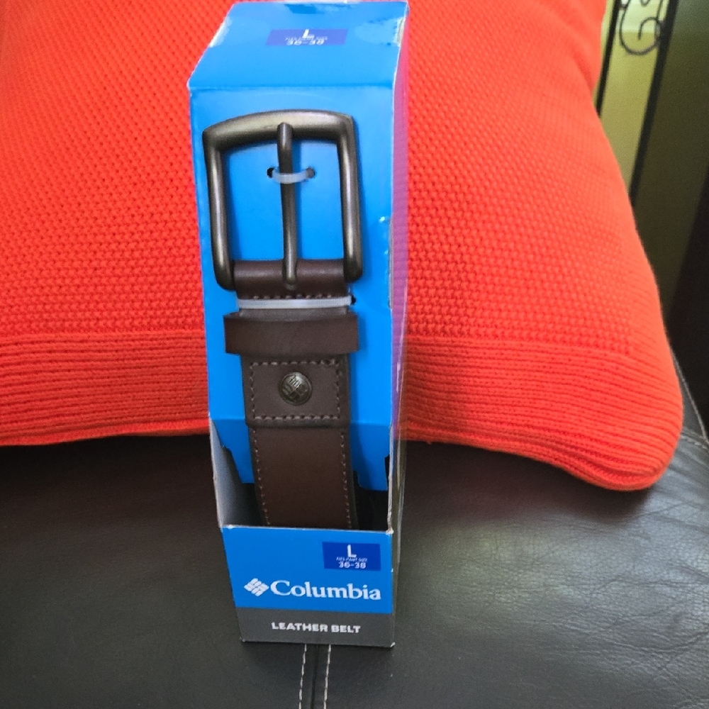 Columbia Dark Brown Leather Belt